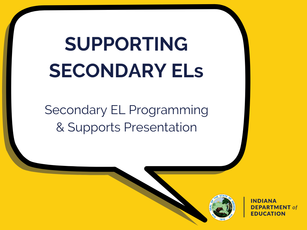 Learning Lab - Secondary EL Programming & Supports Presentation