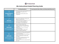 5Es Instructional Model Planning Guide from Five Star